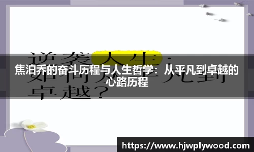 焦泊乔的奋斗历程与人生哲学：从平凡到卓越的心路历程